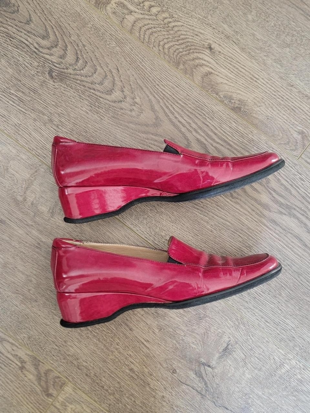 Classic Red Patent Slip-On Loafers for Women